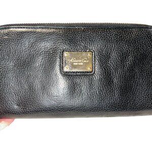 Kenneth Cole Black Leather Zip Wallet